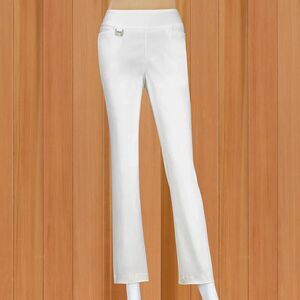 LuLu B Relaxing Fun Colorful Pull on Skinny Pants AnKle Length Sz 4 White